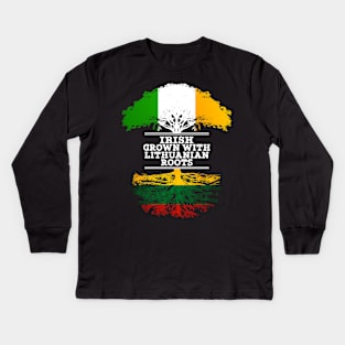 Irish Grown With Lithuanian Roots - Gift for Lithuanian With Roots From Lithuania Kids Long Sleeve T-Shirt